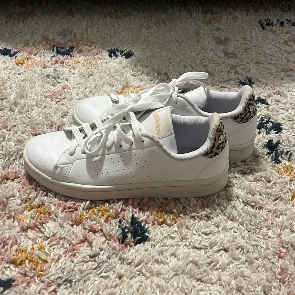 Adidas cheetah print shoes worn once!!